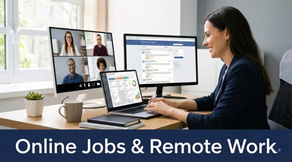 Online jobs and remote jobs